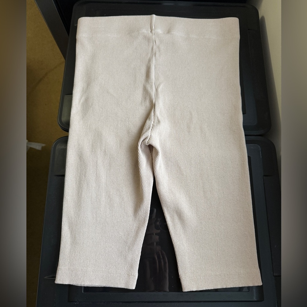 TKEES Bike 4 unisex Cycling Shorts Taupe Ribbed Cotton Stretch Y2K - Picture 11 of 11